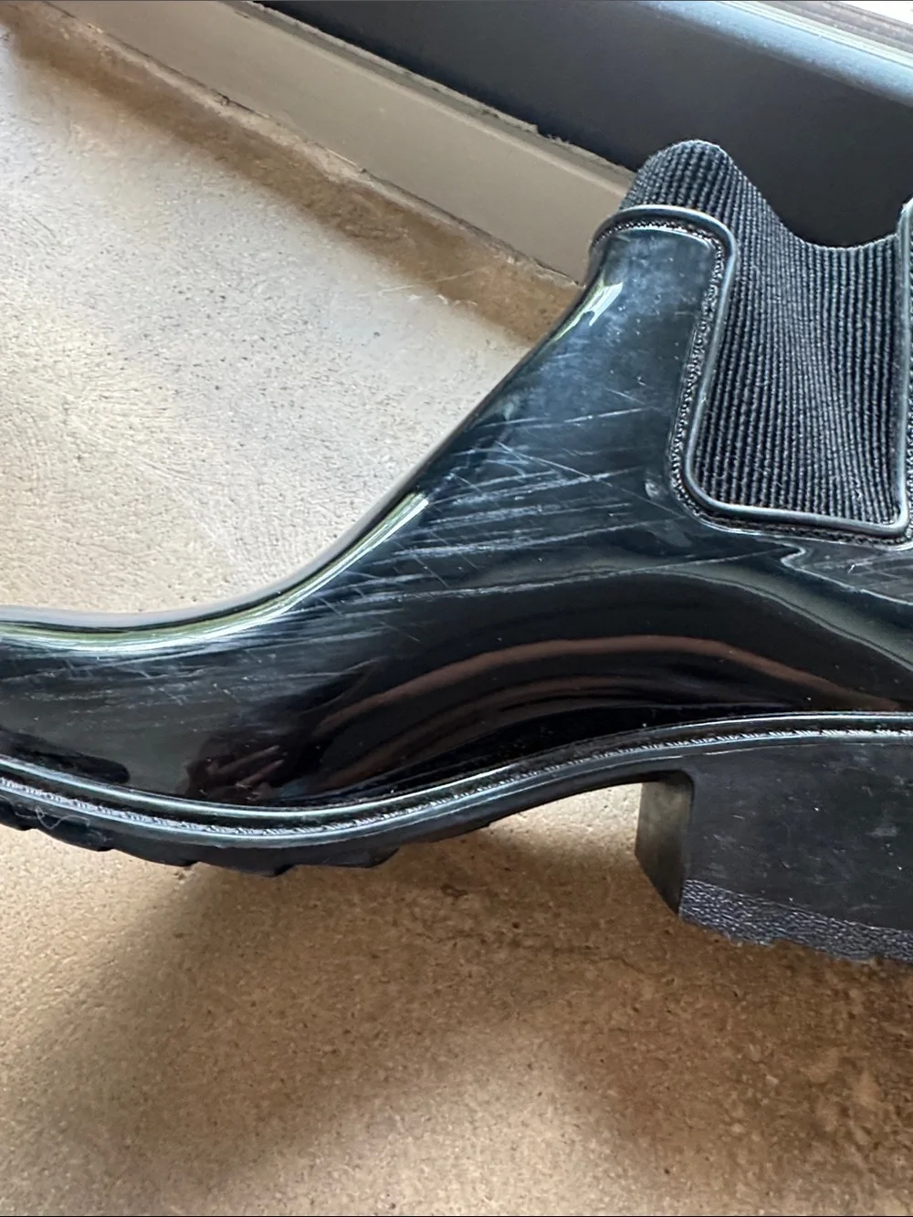 Target Gloss Black Chelsea-Style Rain Booties